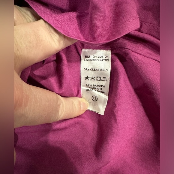 NWT J Marie magenta embroidered dress with ruffle sleeves - Picture 4 of 6